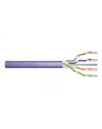 DIGITUS Cat.6 Installation Cable, U/UTP, B2ca, AWG 23/1, LSOH, 100m, Purple,