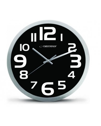 Esperanza EHC013K Wall Clock - Zurich - Black Quartz clock Oval Black, White