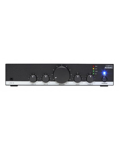 AUDAC COM104 audio amplifier Public Address (PA) system Black, White
