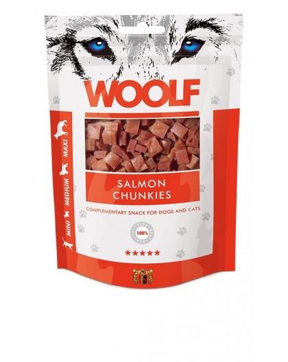 WOOLF Salmon Chunkies - dog and cat treat - 100 g