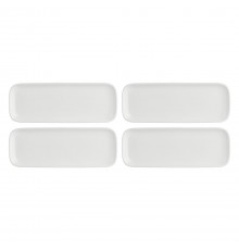 Set of 4 Essenziale New Age Rectangular Trays - White, 30 x 11 cm