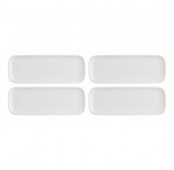 Set of 4 Essenziale New Age Rectangular Trays - White, 30 x 11 cm