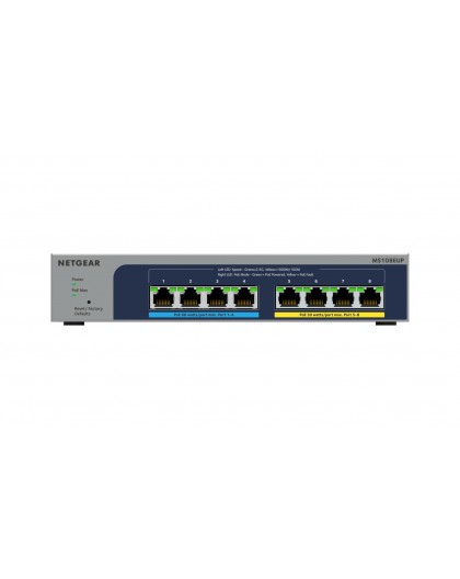 NETGEAR 8-port Ultra60 PoE++ Multi-Gigabit (2.5G) Ethernet Plus Switch Managed L2/L3 2.5G Ethernet (100/1000/2500) Power over Et