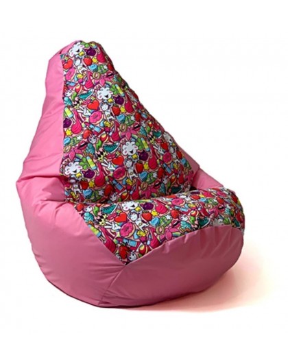 Sako bag pouffe pear print pink fairy L 105 x 80 cm