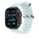 Apple Watch 49mm Ice Blue Ocean Band Extension - Black Titanium Finish