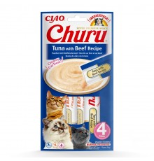 INABA Churu Tuna with Beef Recipe - cat treats - 4x14 g