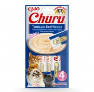 INABA Churu Tuna with Beef Recipe - cat treats - 4x14 g