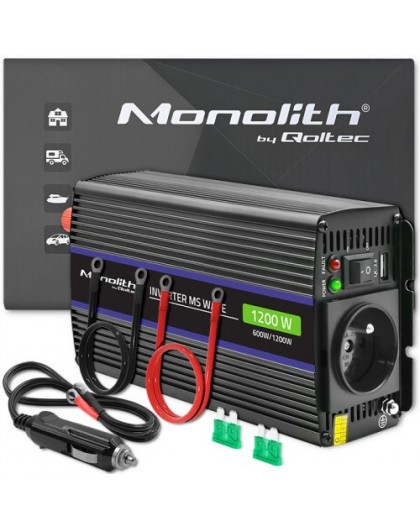 Qoltec Monolith power adapter/inverter Auto/Indoor 600 W Black