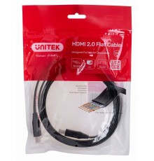UNITEK HDMI CABLE 2.0 4K60HZ,FLAT,2M,C11063BK-2M