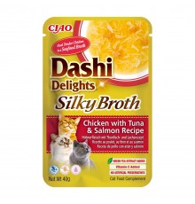 INABA CAT Dashi Delights Silky Broth Chicken with Tuna & Salmon - cat treat - 40g