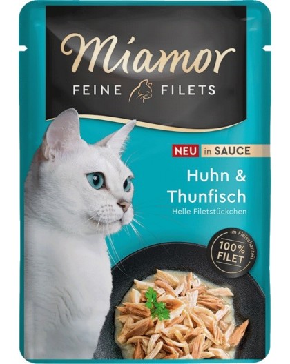 MIAMOR Fine Filets Chicken with tuna in sauce - wet cat food - 100g
