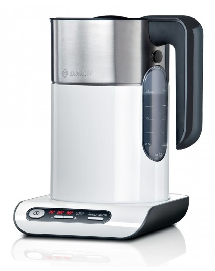 Bosch TWK8611P electric kettle 1.5 L 2400 W Anthracite, Stainless steel, White