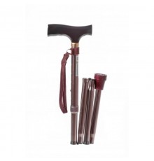 Telescopic height-adjustable folding cane RF-520 - Brown