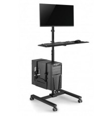Maclean professional stand, mobile computer station on wheels, max 17"-32", max 20kg, MC-793