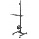 Maclean professional stand, mobile computer station on wheels, max 17"-32", max 20kg, MC-793