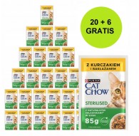 PURINA Cat Chow Sterilised with chicken and eggplant in sauce - wet cat food - 26x85g (20 + 6 GRATIS)