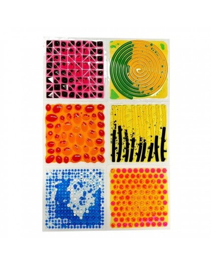 Tullo Sensory path – textured sensory tiles with liquid, 6 pcs.