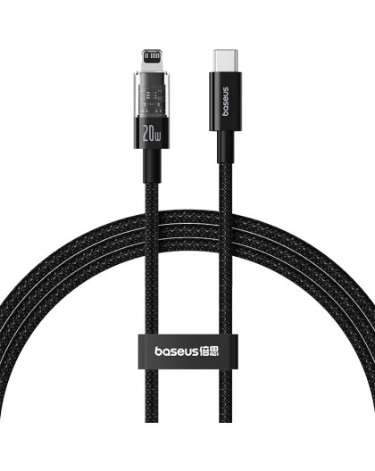 Baseus Gem USB-C to iP fast charging cable 1 m 20 W Black