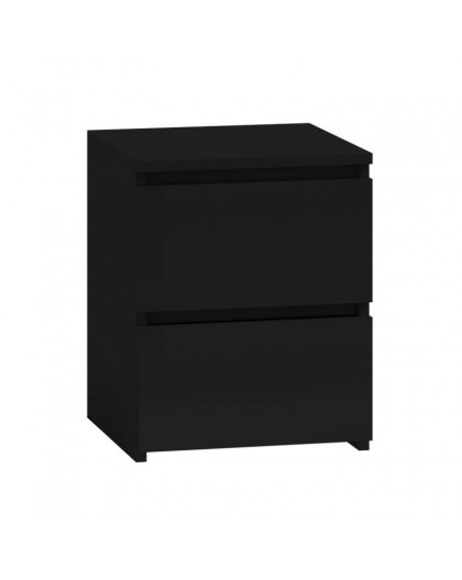 Topeshop M2 CZERŃ nightstand/bedside table 2 drawer(s) Black