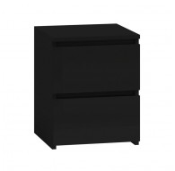 Topeshop M2 CZERŃ nightstand/bedside table 2 drawer(s) Black