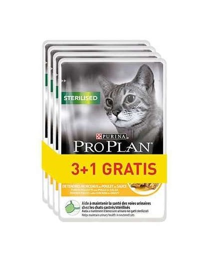 PURINA Pro Plan Sterilised Chicken - wet cat food - 85g 3+1