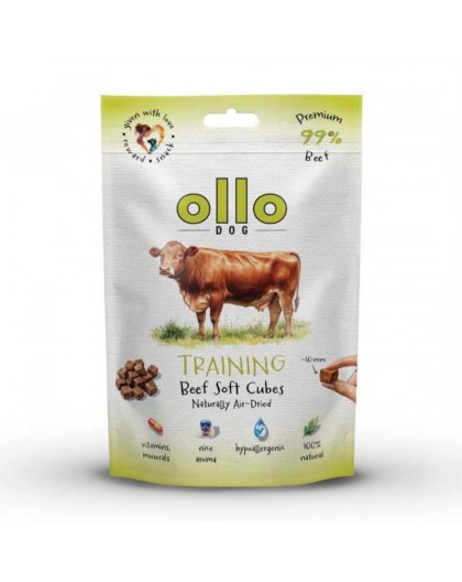 OLLO Air Dried Training Beef Cubes - dog treat - 80g