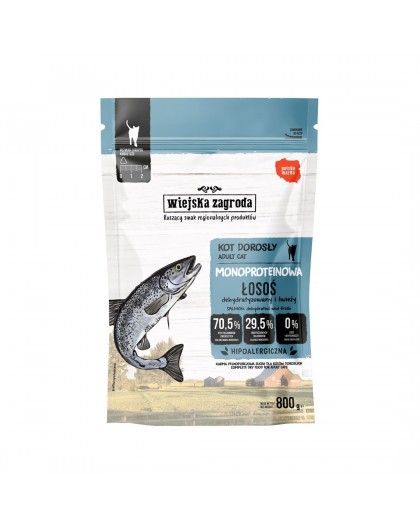 WIEJSKA ZAGRODA Monoprotein Salmon - dry cat food - 800g