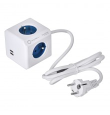 Allocacoc 2402BL/FREUPC power extension 1.5 m 4 AC outlet(s) Indoor Blue, White