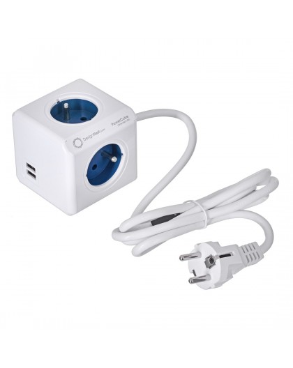 Allocacoc 2402BL/FREUPC power extension 1.5 m 4 AC outlet(s) Indoor Blue, White