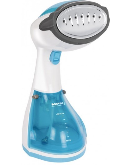 MPM MZP-01 Steam iron Stainless Steel soleplate 1200 W Blue, Satin steel, Transparent, White