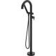 Freestanding bath faucet with shower set