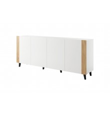 FARO chest of drawers 200x42x82 white matt + oak craft