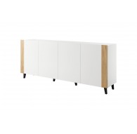 FARO chest of drawers 200x42x82 white matt + oak craft