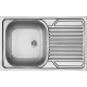 1-bowl steel sink with drainer - overlay