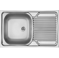 1-bowl steel sink with drainer - overlay
