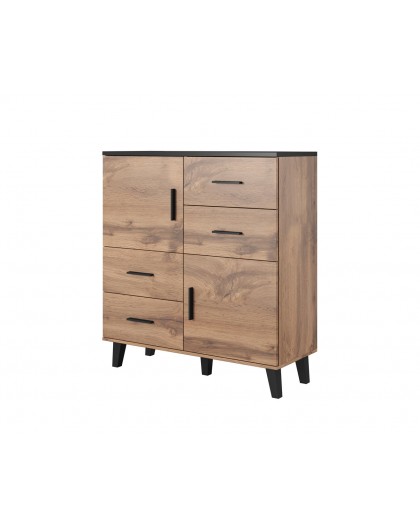 Cama sideboard LOTTA 110 2D4S wotan oak/mat black