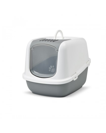 SAVIC Nestor Jumbo White-Grey – covered cat litter box – 66.5x48.5x46.5 cm – 1 pc.