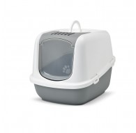 SAVIC Nestor Jumbo White-Grey – covered cat litter box – 66.5x48.5x46.5 cm – 1 pc.