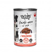 TUF TUF Chunks in gravy with beef - wet dog food - 415g