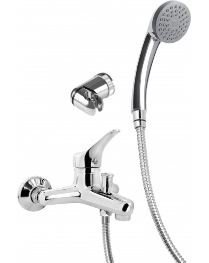 Wall-mounted bathtub mixer with shower set