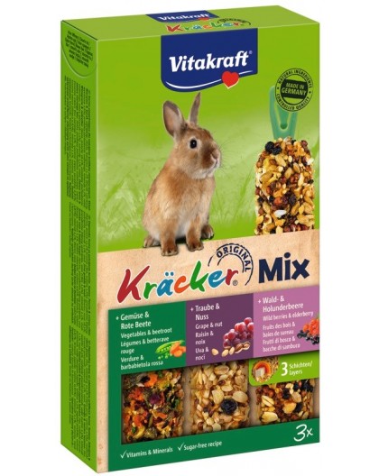 VITAKRAFT KRACKER forest fruits/walnuts/vegetables - treats for rabbits - 3 pieces