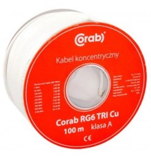 COAXIAL CABLE RG6 TRI Cu CORAB ( 100m spool ) class A