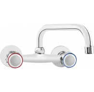 Wall-mounted washbasin mixer