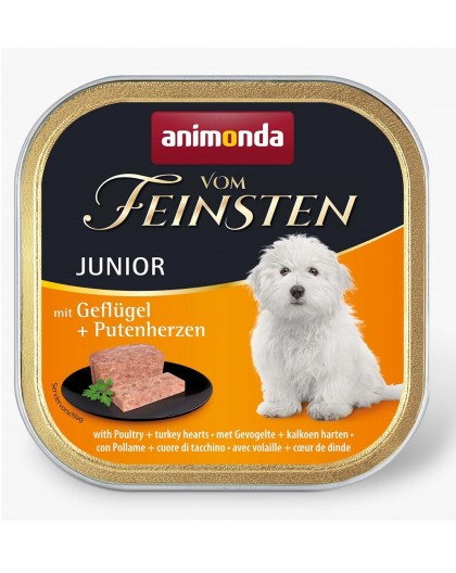 ANIMONDA Vom Feinsten Junior Poultry and turkey heart - wet dog food - 150g