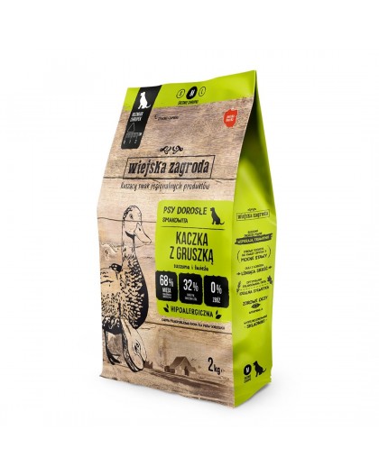 WIEJSKA ZAGRODA Duck with pear M - dry dog food - 2kg