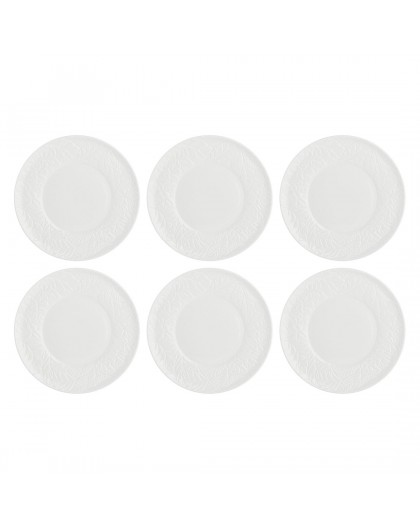 Set of 6 Bosco Salad Plates - White, 21.5 cm