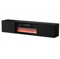 Cama RTV cabinet TULA 183x35x37 black matt + black fireplace