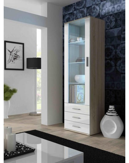 Cama display cabinet SOHO S1 sonoma oak/white gloss
