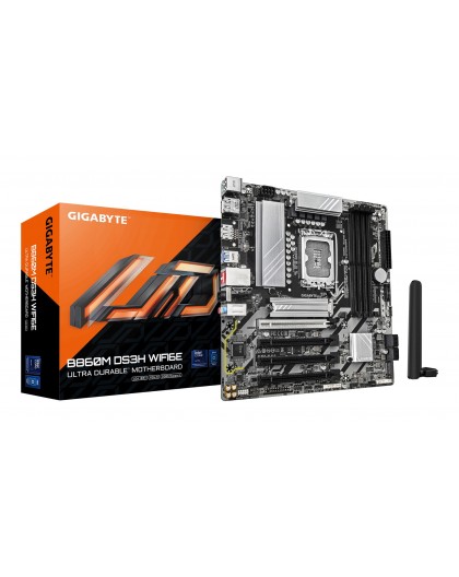 GIGABYTE B860M DS3H WIFI6E Motherboard - Intel Core Ultra Series CPUs, 5+1+2+1 Phases VRM, up to 9066MHz DDR5, 1xPCIe 5.0 + 1xPC