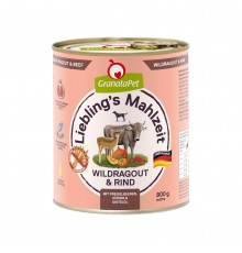 GRANATAPET Liebling's Mahlzeit Vension ragout and beef - wet dog food - 800g